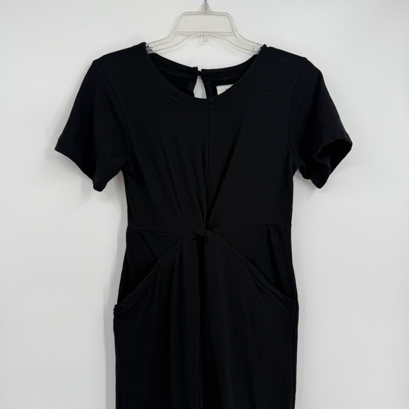 Anthropologie Daily Practice Delevan Midi Dress Black Size XS Short Sleeves - Picture 6 of 12